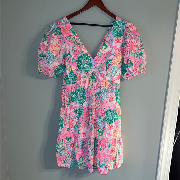 Lilly Pulitzer Pink and Green Tropical Dress - Picture 1 of 7